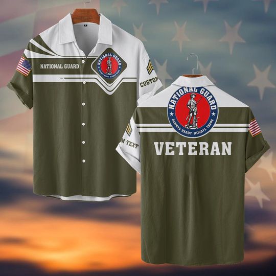 Customized The Nation Guard Veteran Shirts Hawaiian Shirt