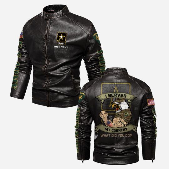 I Served My Country What Did You Do Stand Collar Leather Jackets