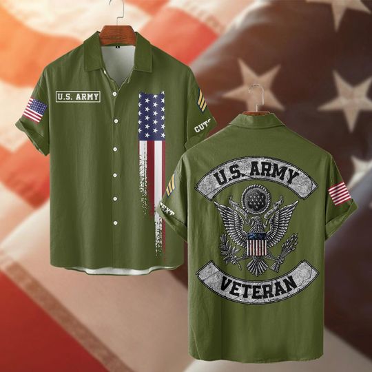 Customized U.S.Army Veteran Hawaiian Shirt