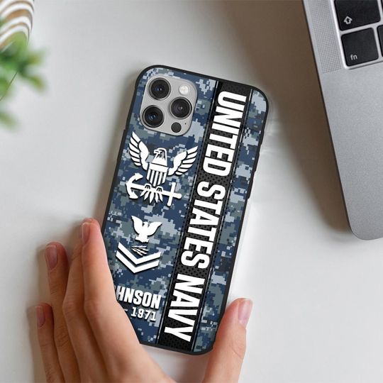 Customized US Military Proudly Served Camouflage Pattern Phone Case