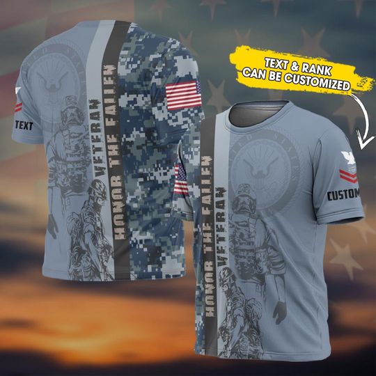 Customized US Veteran Honor The Fallen T-shirt