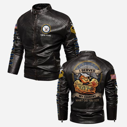 I Served My Country What Did You Do Stand Collar Leather Jackets