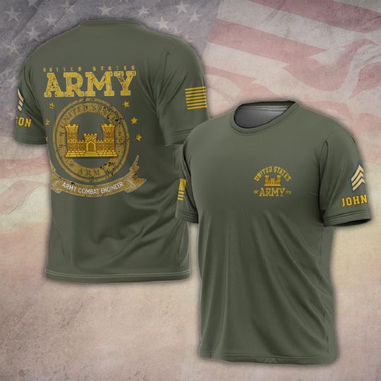 Customized US Army Branch 3D T-Shirt