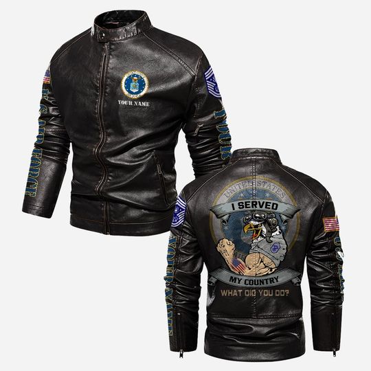 I Served My Country What Did You Do Stand Collar Leather Jackets