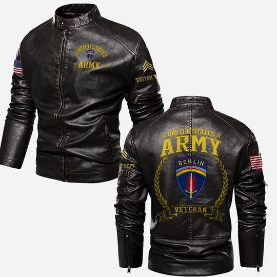 Customized Army Divisions Stand Collar Leather Jackets