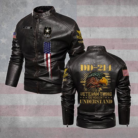 Customized DD-214 Stand Collar Leather Jackets