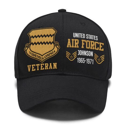 Customized US Veteran Air Force Wings Proudly Served Embroidered Baseball Cap
