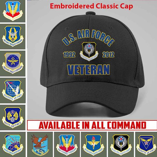 Customized USAF Commands Embroidered Baseball Cap