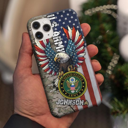 Customized US Veteran Eagle Camouflage Phone Case