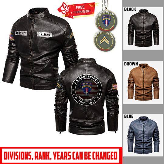 Customized Army Divisions Stand Collar Leather Jackets
