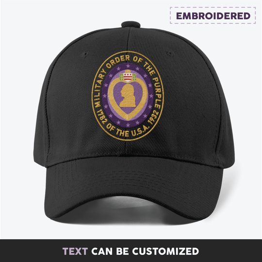 Customized Military Order of the Purple Heart Embroidered baseball cap