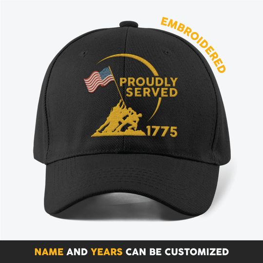 Customized Raising The Flag On Iwo Jima: US Marines’ Embroidered baseball cap