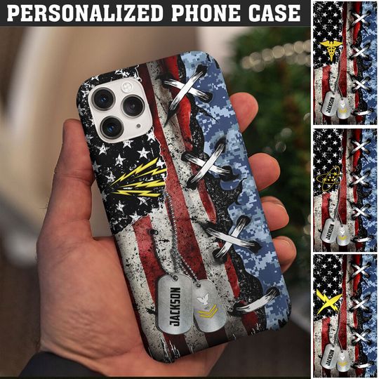 Customized Navy Rating Navy Camo Phone Case