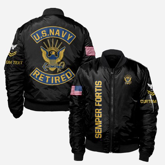Customized US Navy Retired Bomber Jacket