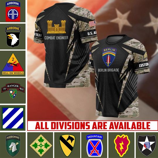 Customized Army Divisons 3D shirts