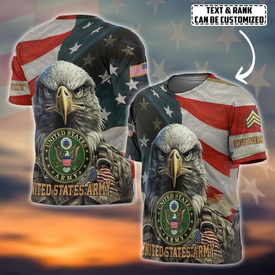 Customized U.S. Veteran Eagle Soldier 3D T-Shirt