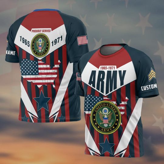 Customized US Veteran 3D T-Shirt