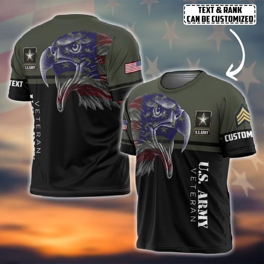 Customized U.S Veteran Eagle Pride  3D shirt