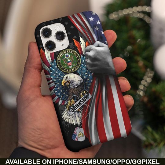 Customized U.S Veteran Eagle With Dog Tag Phone Case