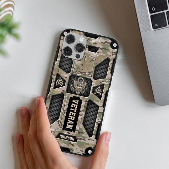 Customized US Veteran Camouflage Pattern Phone Case