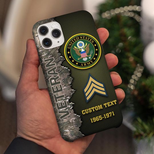 Customized US Veteran Camouflage Pattern Phone Case
