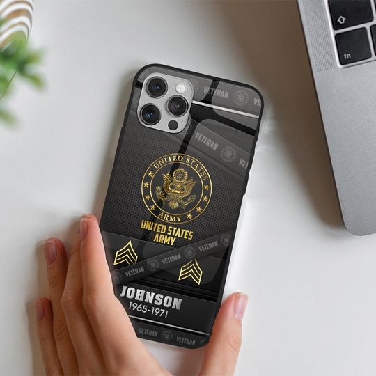 Customized US Veteran With Logo Line Phone Case