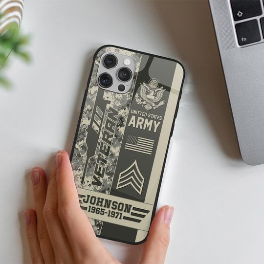 Customized US Veteran Camouflage Pattern Phone Case