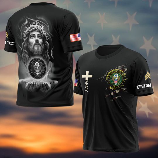 Customized One Nation Under God U.S. Veteran 3D T-Shirt