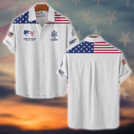 Customized U.S Veteran Honor The Fallen Hawaiian Shirt