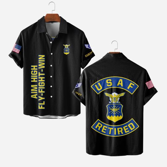 Customized US Air Force Retired Hawaiian Shirt