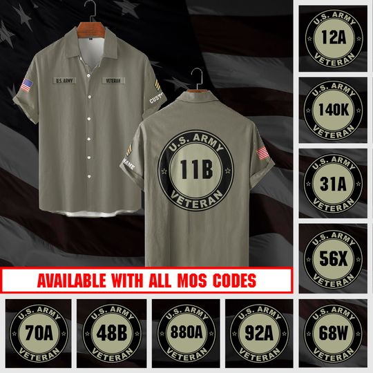 Customized U.S. Army MOS 3D shirts Hawaiian Shirt