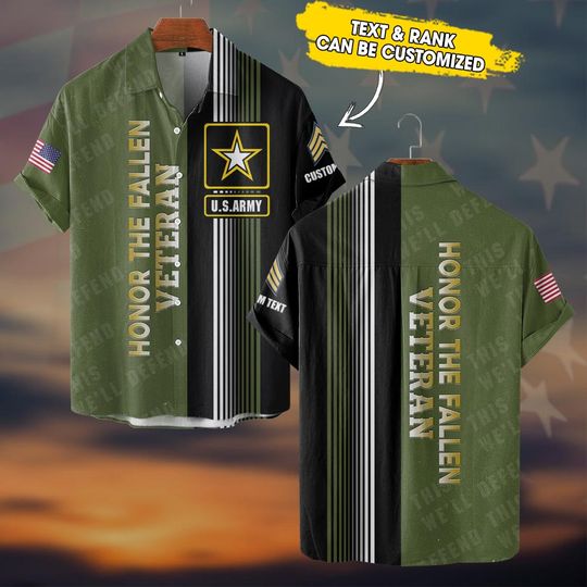 Customized Honor The Fallen US Veteran Hawaiian Shirt