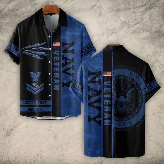 Customized US Navy Ratings Veteran Proudly Served Hawaiian Shirt