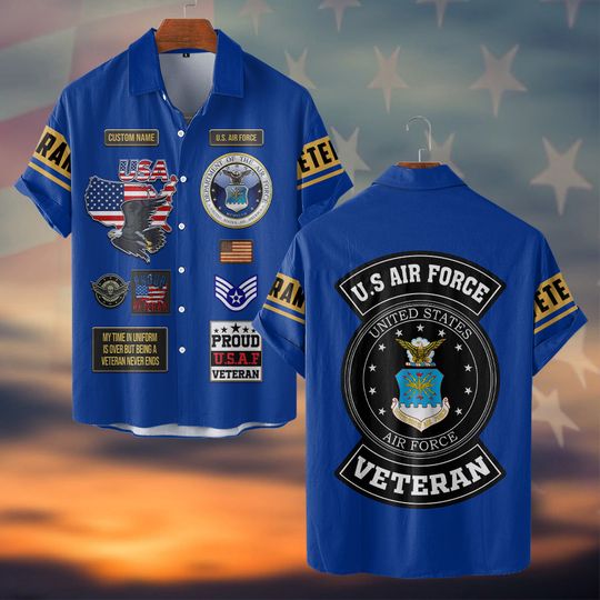 Customized US Air Force Veteran Shirts Hawaiian shirt