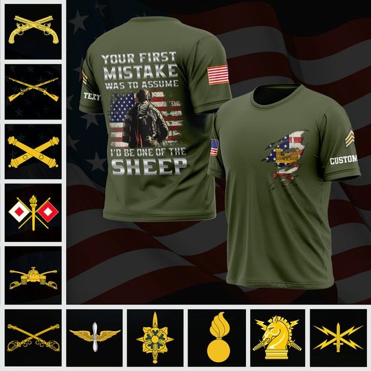 United States Army Branchess 3D Custom T-Shirt
