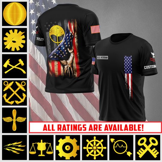 Customized Coast Guard Rating 3D T-Shirt