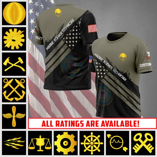 Customized Coast Guard Rating 3D T-Shirt