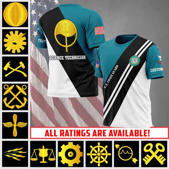 Customized Coast Guard Rating 3D T-Shirt