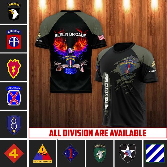 Customized Army Divisions 3D T-Shirt