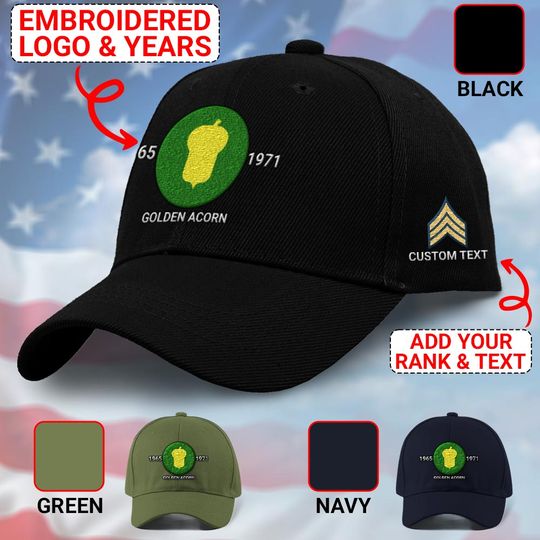 87th Infantry Division (Golden Acorn) – Stalwart and Strong Embroidered Baseball Cap