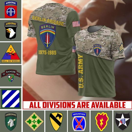 Customized Army Divisions 3D T-Shirt