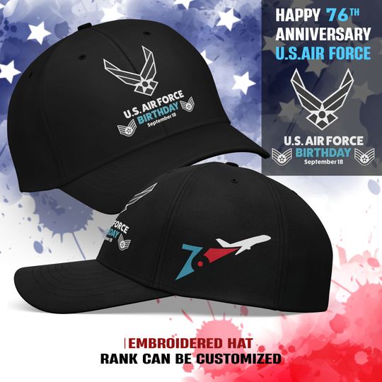 Customized 76th U.S. Air Force Birthday Collection Embroidered Baseball Cap