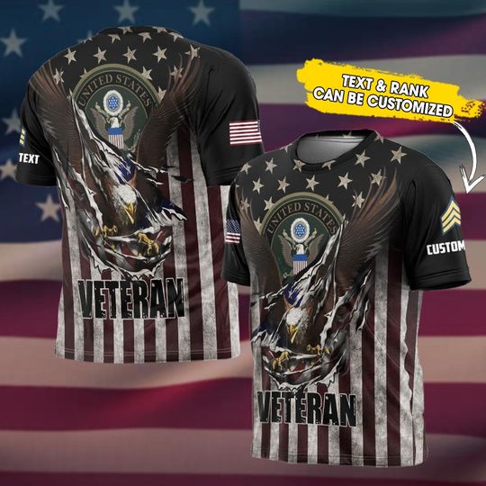 Customized US Military Veteran 3D Shirts