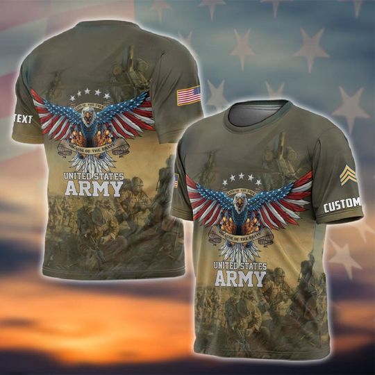 Customized U.S Veteran Land Of The Free Because Of The Brave 3D Shirts