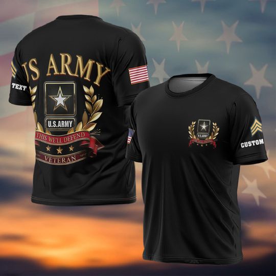 Customized US&nbsp;Veteran&nbsp;Proudly&nbsp;Served 3D Tshirt