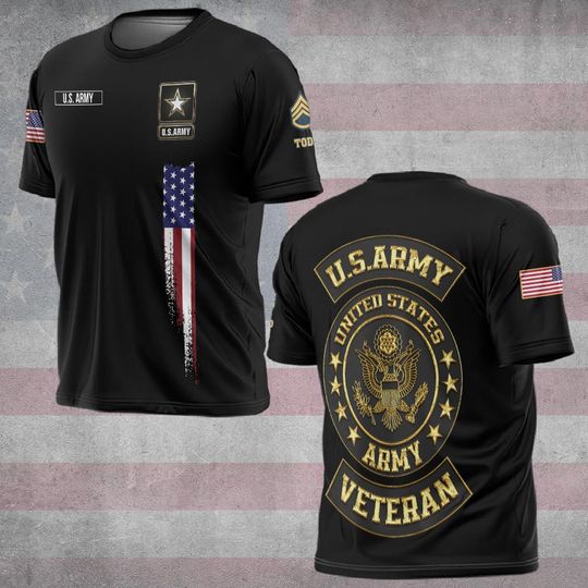 TLT0034 | Customized Golden US Veteran 3D Tshirt