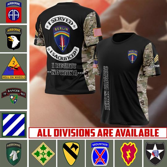 Customized Army Divisions 3D T-Shirt