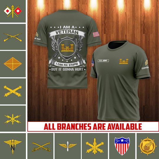 Customized Army Branches 3D Shirt