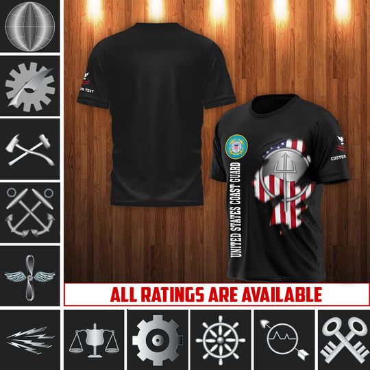 Customized Coast Guard Rating 3D Shirt