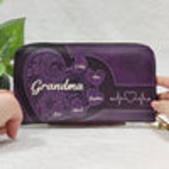 Our Fur Mom Brings Us Everywhere - Dog & Cat Personalized Custom Leather Long Wallet